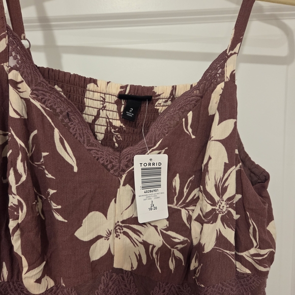 Torrid Purple And Cream Maxi Dress NWT Size 18/20 - Picture 4 of 5